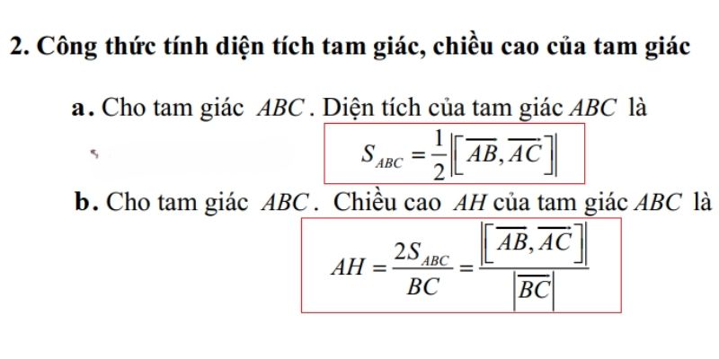 diện tích tam giác vecto