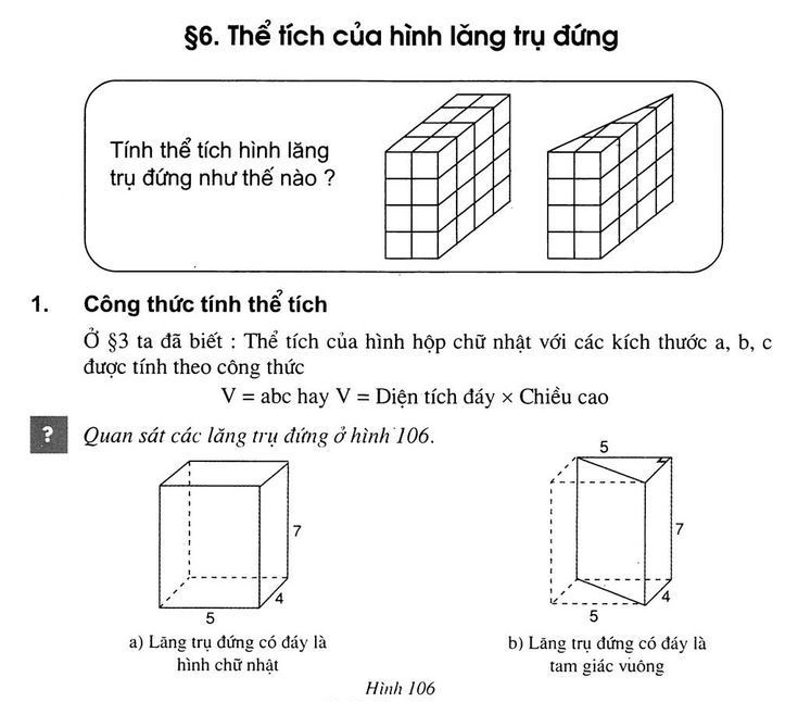 diện tích xung quanh của hình lăng trụ đứng