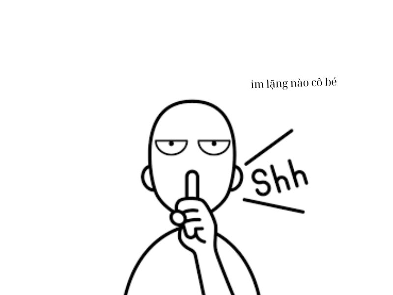 Meme im lặng cô bé