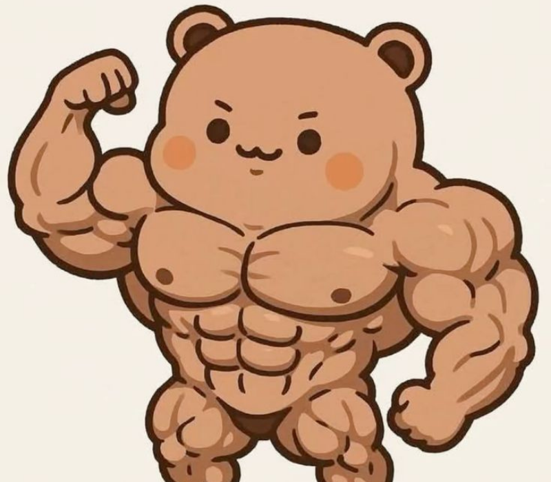 Chú gấu vạm vỡ cố lên