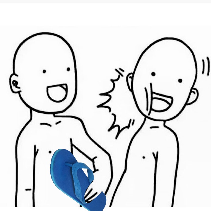 Meme cầm dép đánh