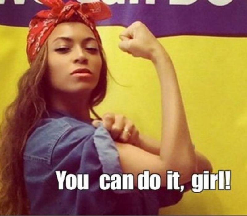 Meme cố lên cô gái