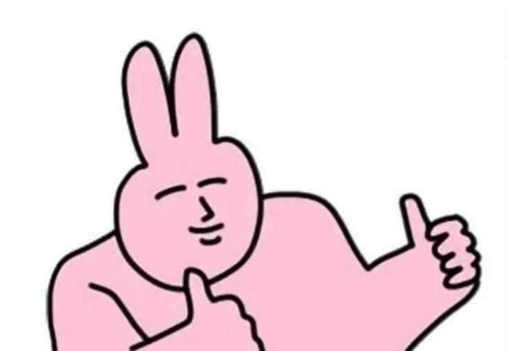 Meme thỏ hồng like