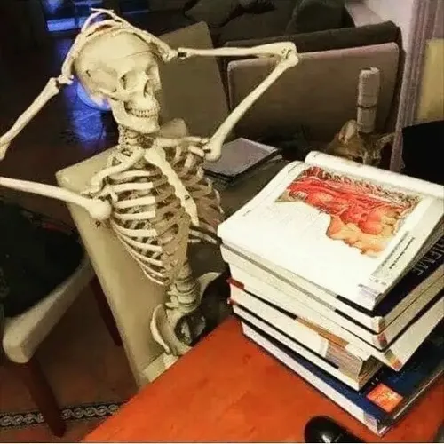 Meme bộ xương gục ngã