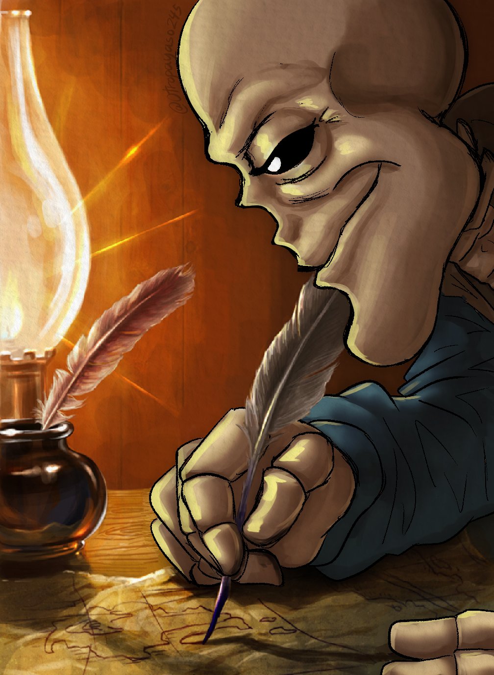 Sans Writing Blackbeard meme