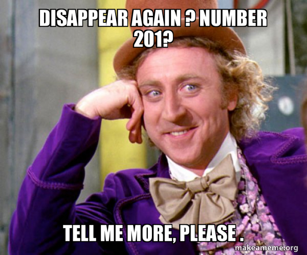 Disappear again meme Willy Wonka