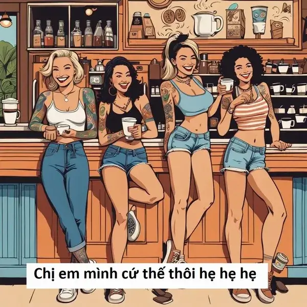 Meme hài Chị em mình cứ thế thôi