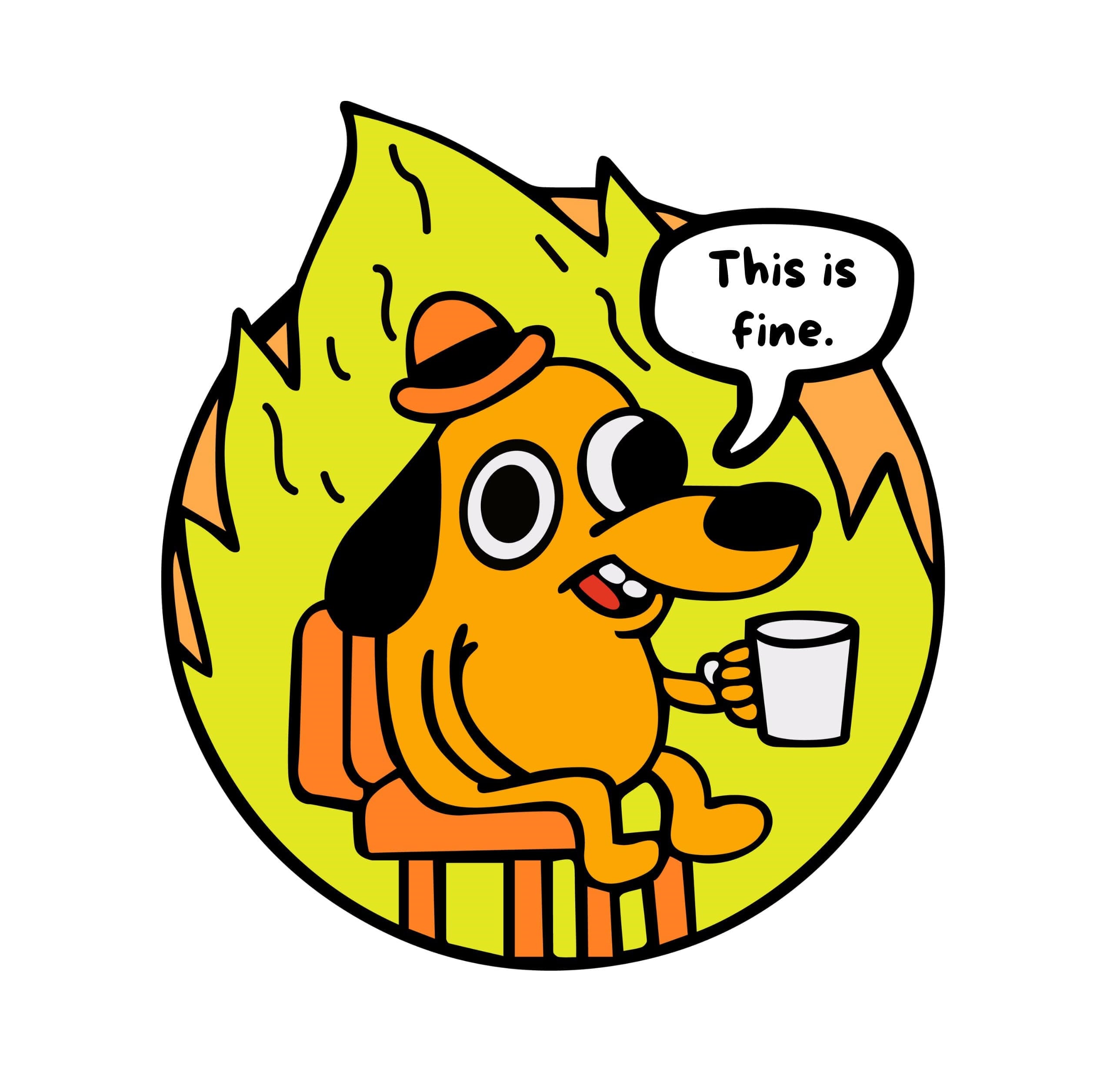 This Is Fine meme art