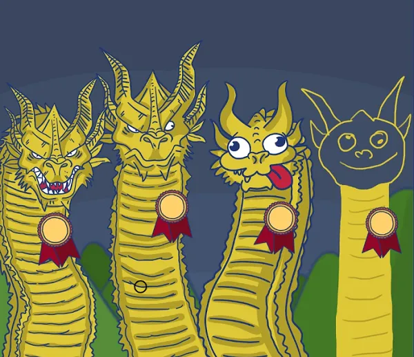 Meme 3 con rồng so sánh