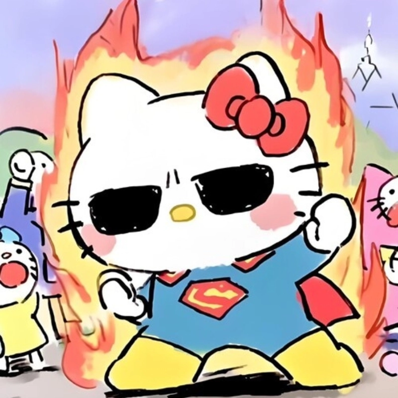 Meme vẽ Hello Kitty