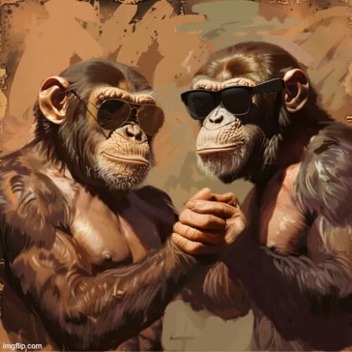 Ảnh troll cảnh bắt tay bạn bè vui vẻ