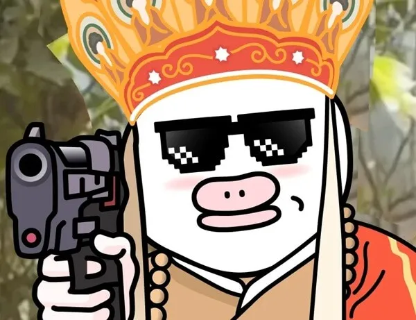 Meme Đường Tăng chỉa súng