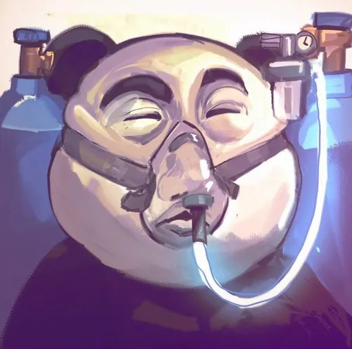 Meme thở bình oxy stress