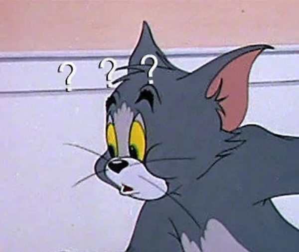 Meme mèo Tom hỏi chấm