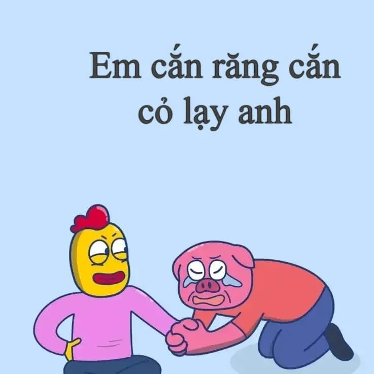 Meme quỳ lạy hài hước