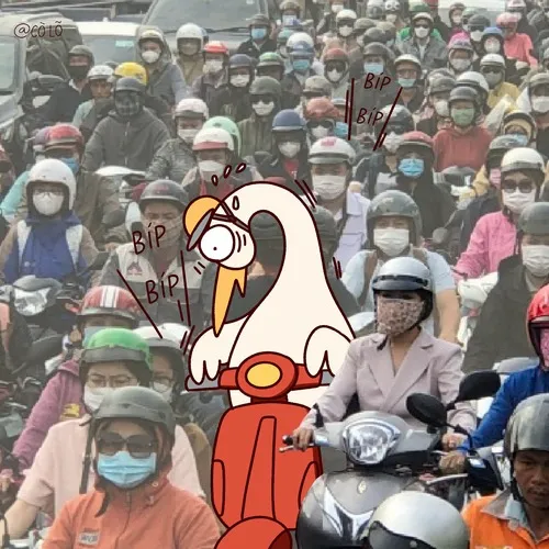 Meme kẹt xe đi làm