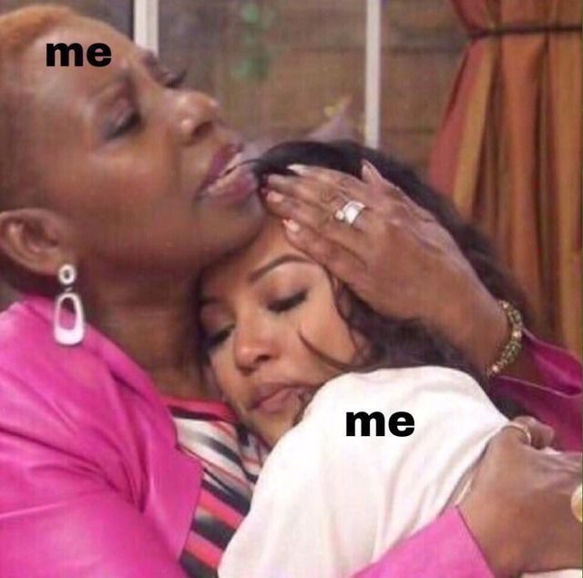 Một bức meme ôm thường được dùng để xoa dịu căng thẳng