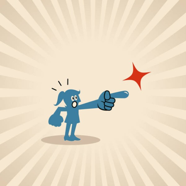 Pointing meme cartoon nữ