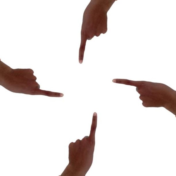 Pointing meme gesture