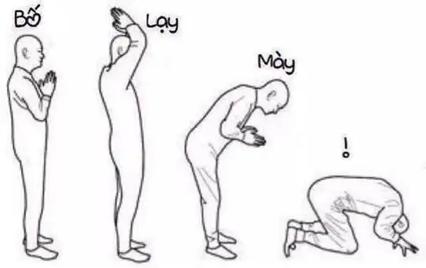 Meme 4 bước quỳ lạy