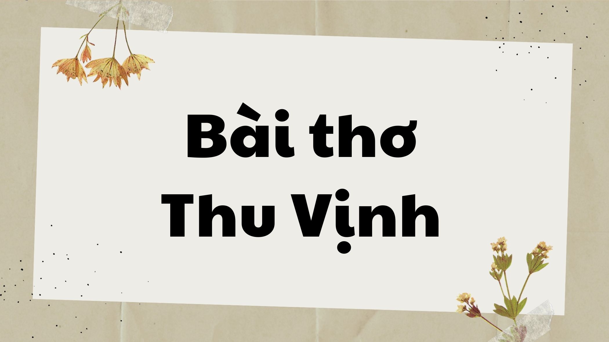 Bài thơ Thu vịnh