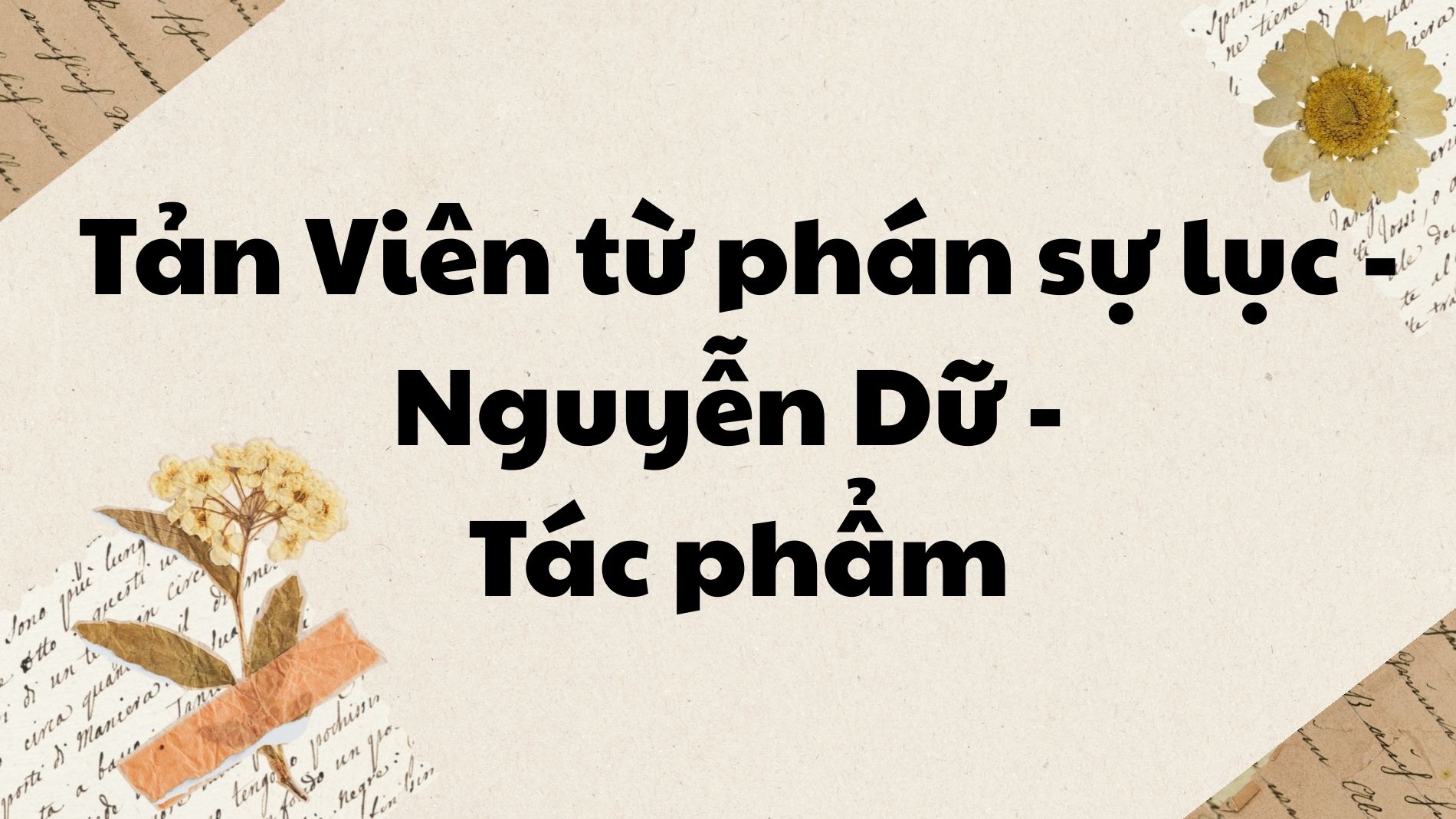 Tản Viên từ phán sự lục Nguyễn Dữ tác phẩm