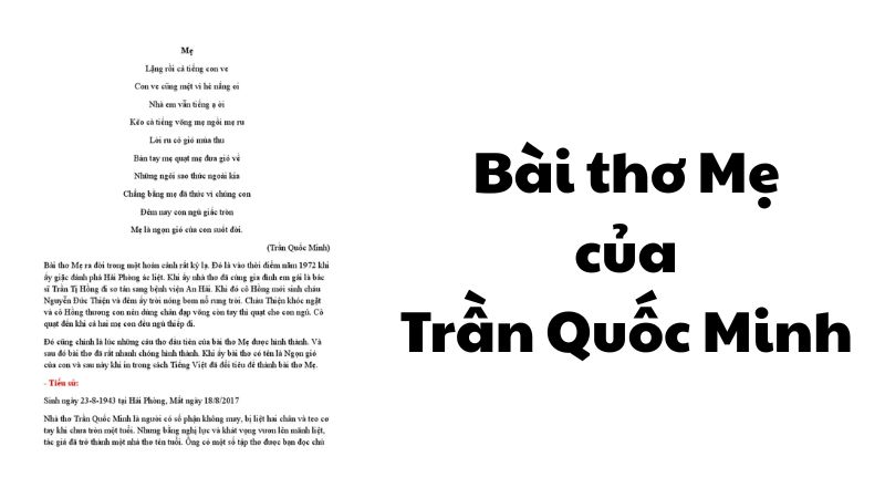 Bài thơ Mẹ của Trần Quốc Minh