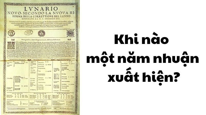 Khi nào một năm nhuận xuất hiện?