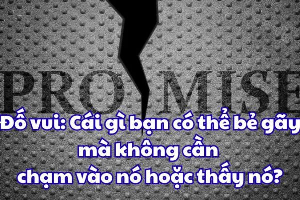 Đố vui: Cái gì bạn có thể bẻ gãy mà không cần chạm vào nó hoặc thấy nó?