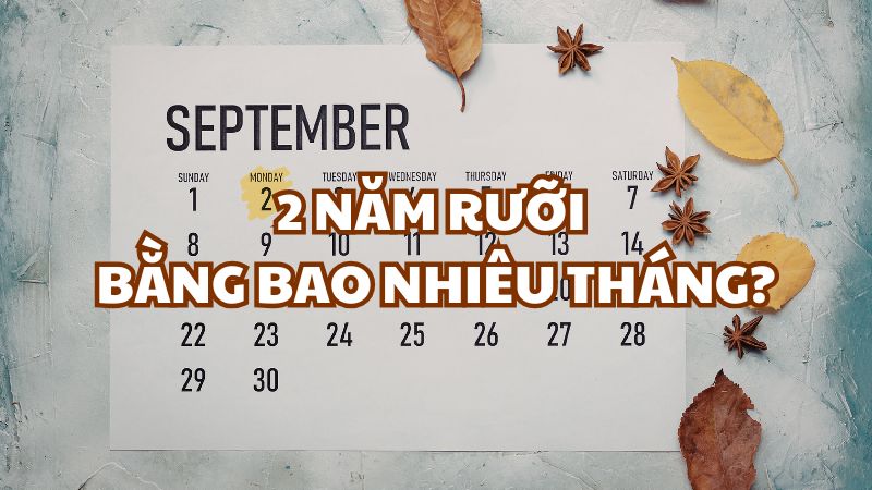 2 năm rưỡi bằng bao nhiêu tháng?