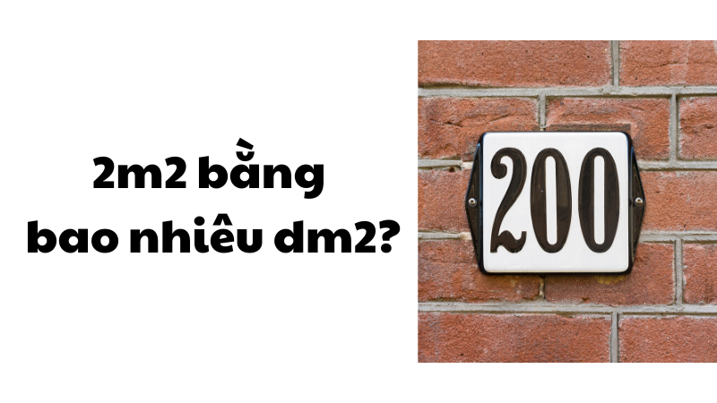 2m2 bằng bao nhiêu dm2?
