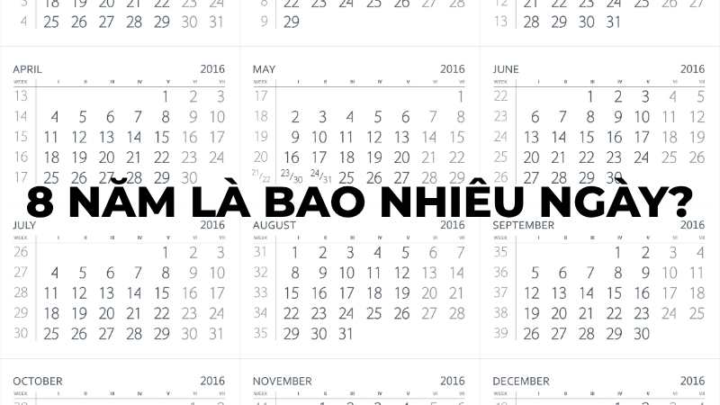 8 năm là bao nhiêu ngày?