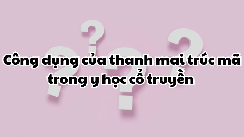 Công dụng của thanh mai trúc mã