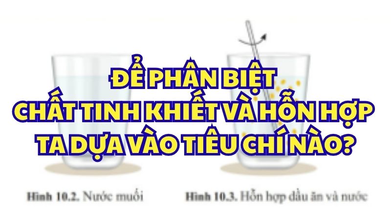 Để phân biệt chất tinh khiết và hỗn hợp ta dựa vào tiêu chí nào