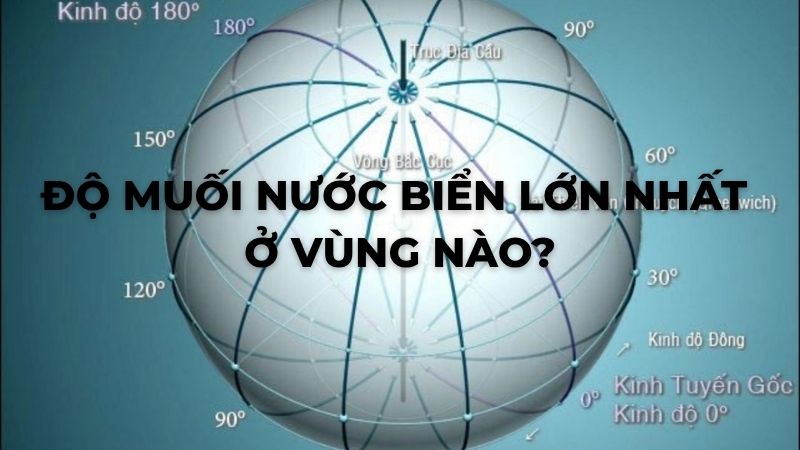 Độ muối nước biển lớn nhất ở vùng nào?