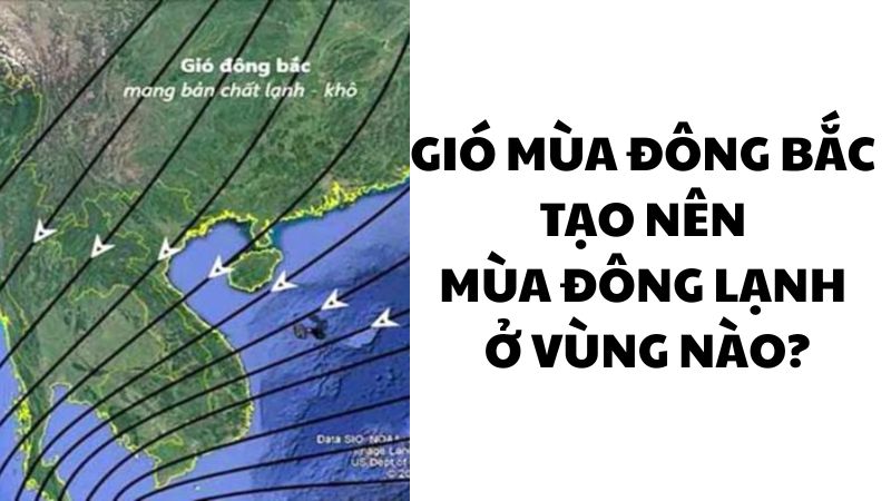 Gió mùa đông bắc tạo nên mùa đông lạnh ở vùng nào?