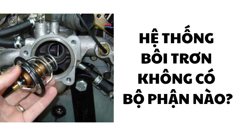 Hệ thống bôi trơn không có bộ phận nào?