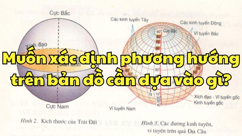 Muốn xác định phương hướng trên bản đồ cần dựa vào gì?