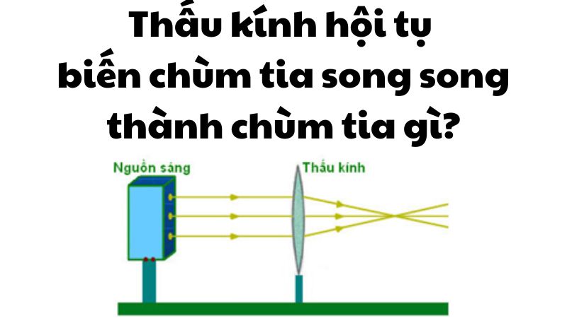 Thấu kính hội tụ biến chùm tia song song thành chùm tia gì?