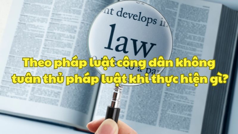 Theo quy định của pháp luật, công dân không tuân thủ pháp luật khi thực hiện hành vi nào sau đây?