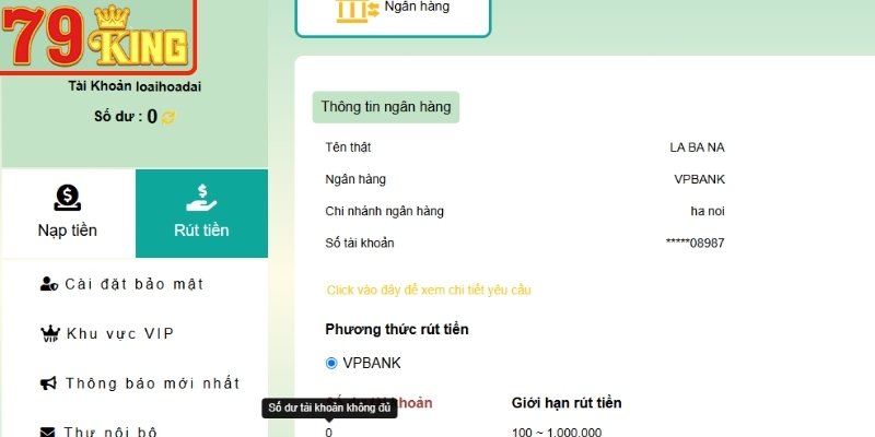 Lưu ý khi rút tiền 79KING – tránh sai sót và giữ trải nghiệm ổn định